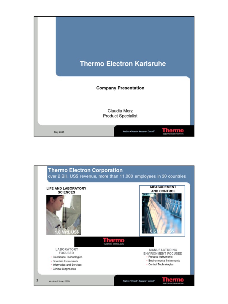 An Overview of Thermo Electron Karlsruhe Products, Locations, and