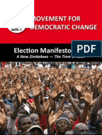 Movement for Democratic Change (Tsvangirayi) 2013 Election Manifesto "A New Zimbabwe- The Time is Now!"
