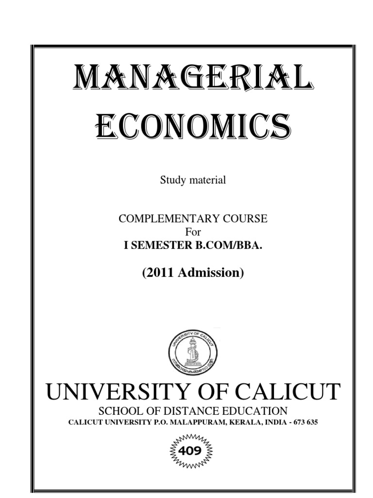 Managerial Economics Notes | PDF