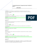 Autoevaluación Comportamiento Organizacional Unidad 1