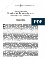 Análisis de la retórica conservadora en la obra de Hirschman