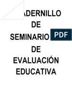 CUADERNILLO de Seminario de Evaluacion Educativa