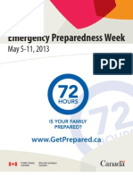 2013 Emergency Preparedness Week Handout From Canadian Government