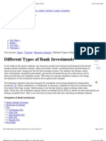 Different Types of Bank Investments