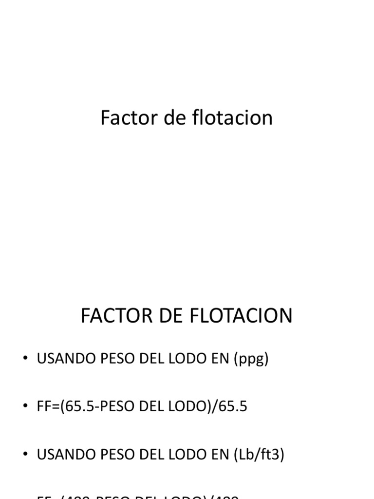 Cálculo del Factor de Flotación | PDF