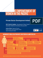 Economic Empowerment of Women in The Pacific: Experiences of The Private Sector Development Initiative