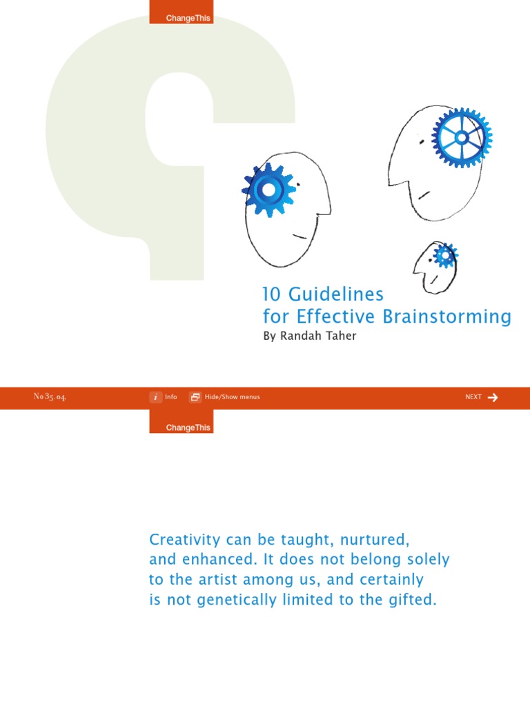 10 Guidelines For Effective Brainstorming | PDF | Brainstorming