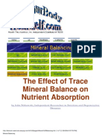 The Effect of Trace Mineral Balance On Nutrient Absortion