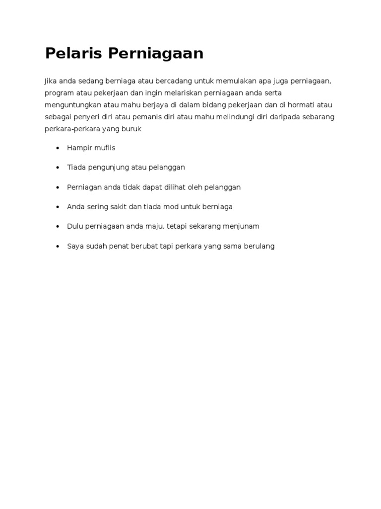 Doa Pelaris Peniagaan Pdf