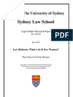 Sydney Law School: Law Reform: What's in It For Women?