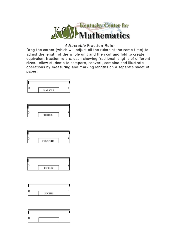 Adjustable Fraction Ruler | PDF