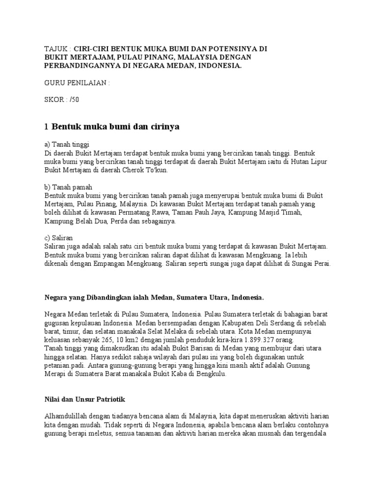 Ciri-Ciri Bentuk Muka Bumi Dan Potensinya Di  PDF
