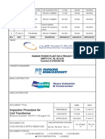 Inspection Procedure For Unit Transformer PDF
