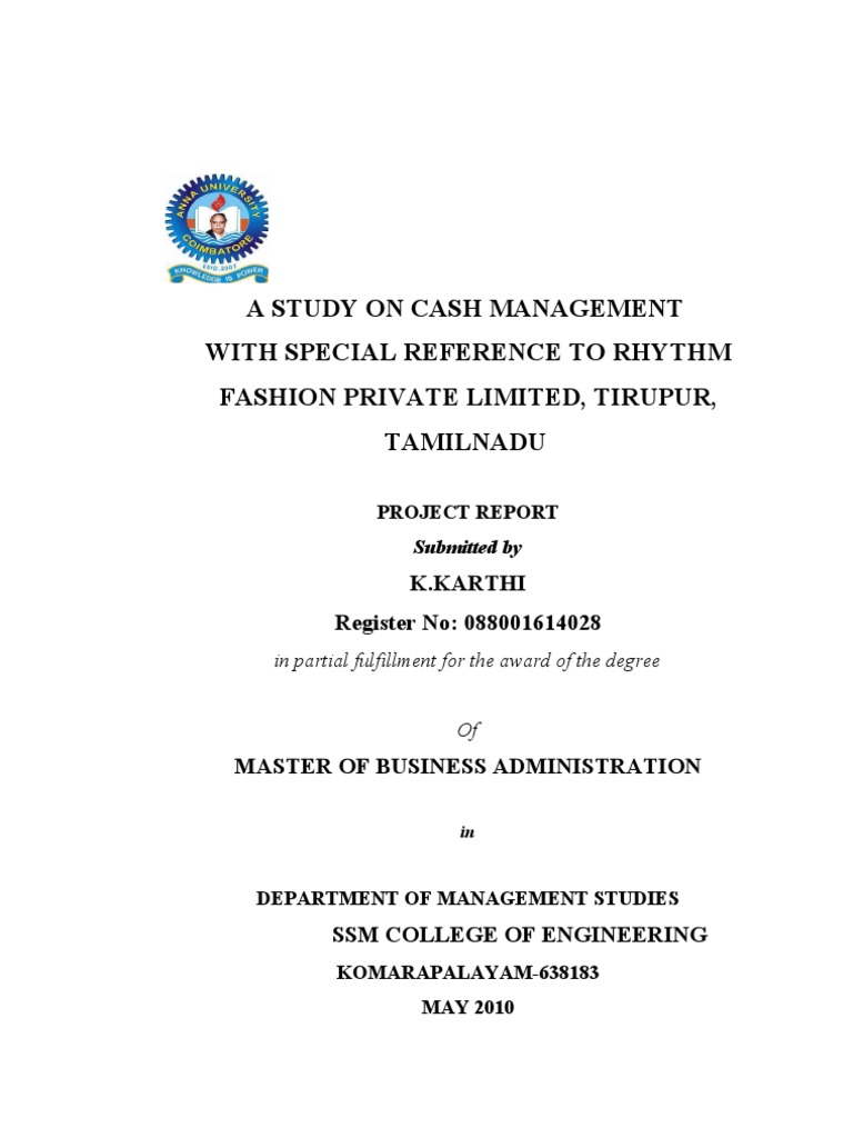 Cash Management Study: Rhythm Fashion | PDF | Career & Growth | Finance ...