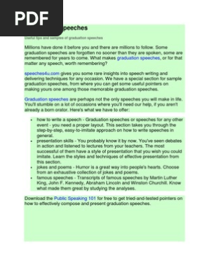 Graduation Speech