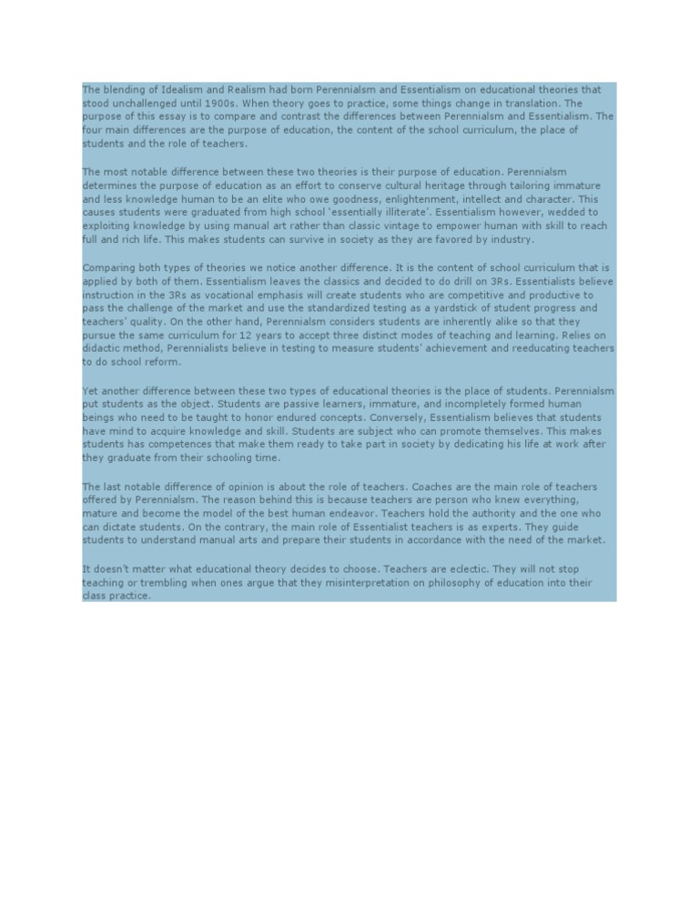 Philosophical essay perennialism kauchak 04 image