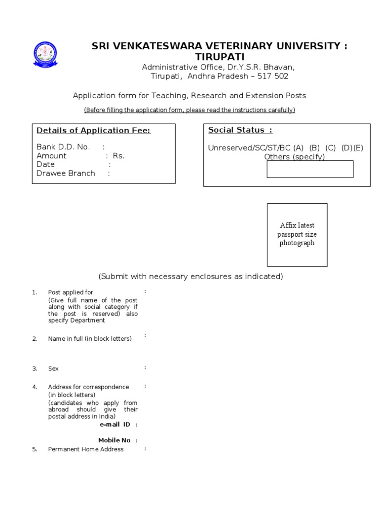 Thesis application form image