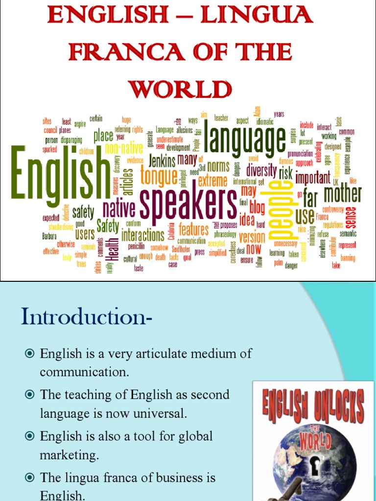 English Lingua Franca of the World English Language Symbols