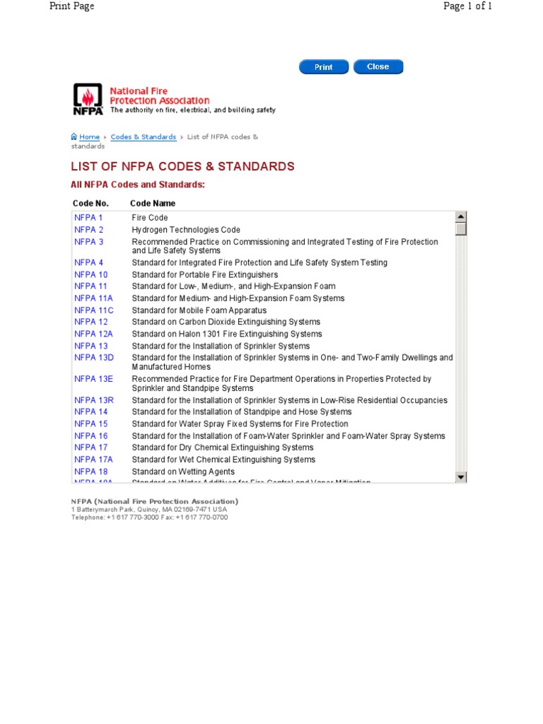NFPA Codes and Standards Overview | PDF | Science & Mathematics