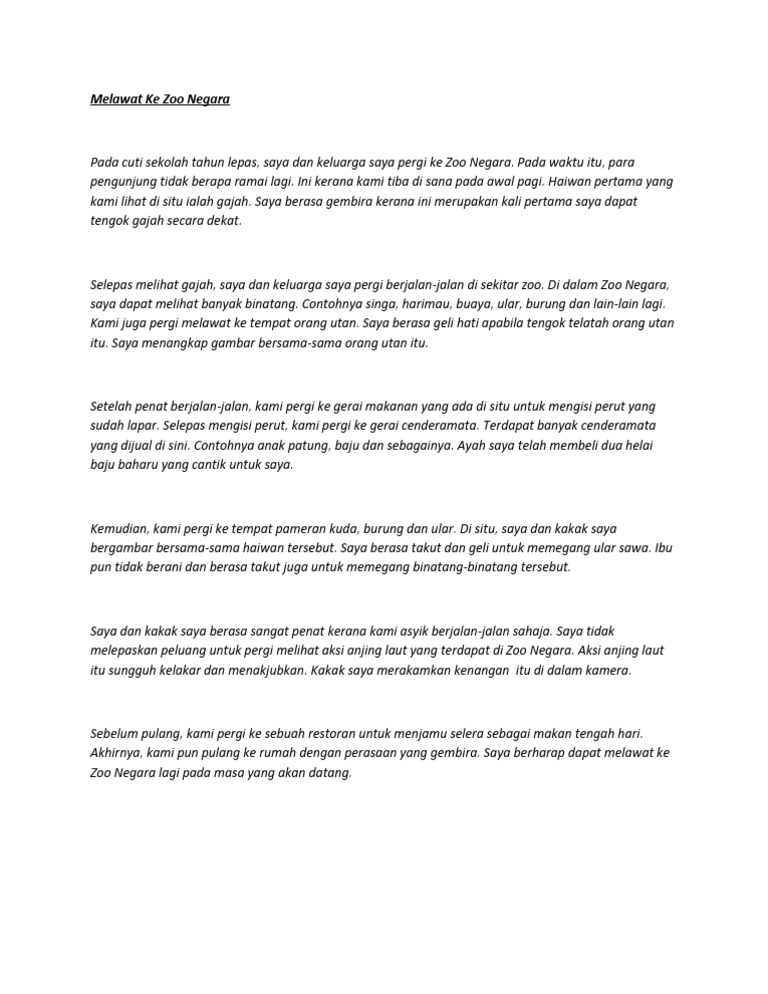 Melawat Ke Zoo Negara