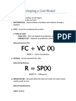 WEEK 2 - Developing A Cost Model