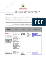 Programación Académica del Diplomado NTC OSHAS 18001