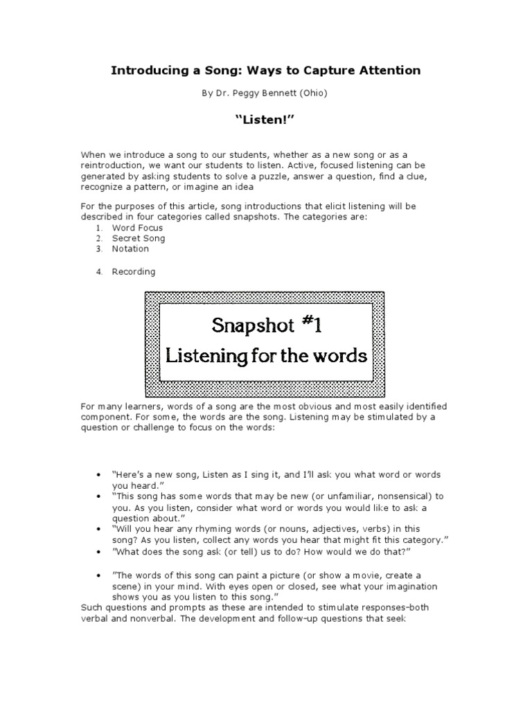 Introducing A Song | PDF | Songs | Rhythm