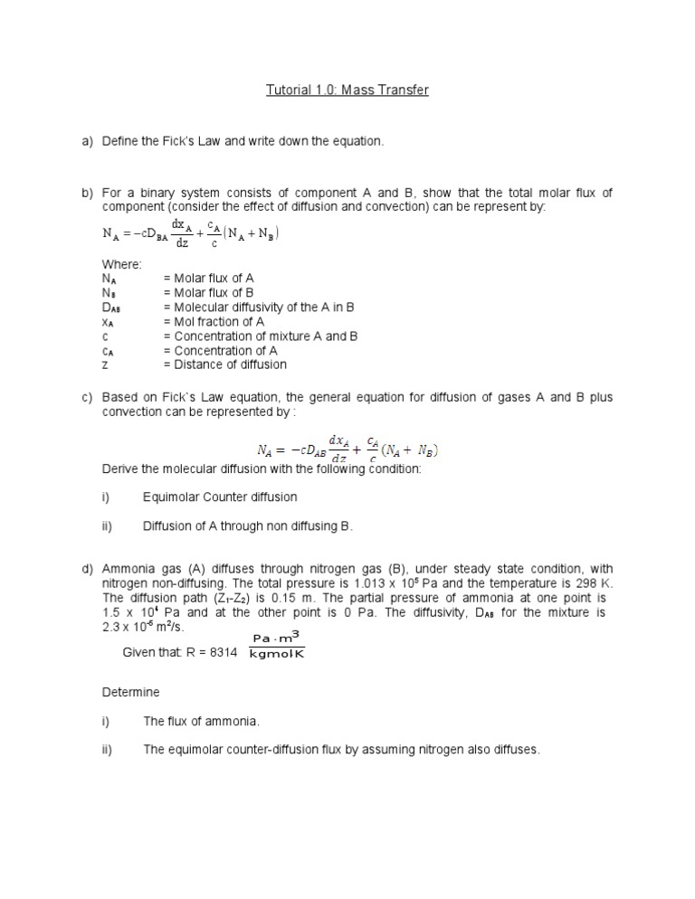 Mass Transfer for Engineering Students | PDF | Teaching Methods ...