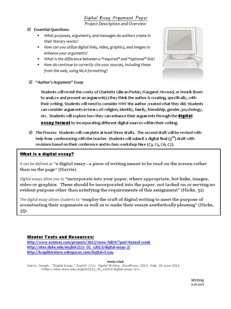 Argument Paper Description Sheet | Essays | World Wide Web