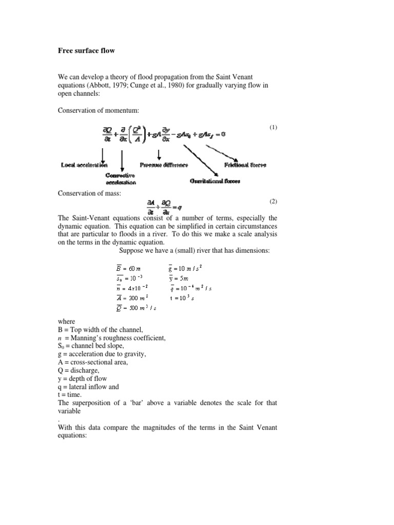 2 3 Free Surface Flows Pdf Mathematical Physics Force