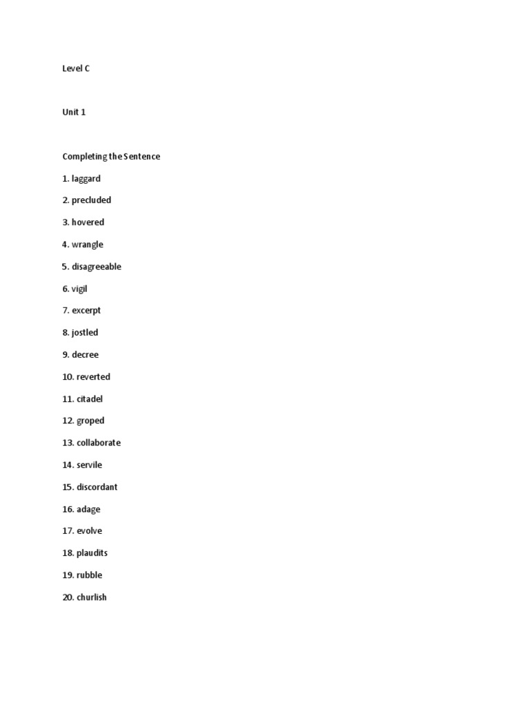 Vocabulary Workshop Level C Lexical Semantics Semantics