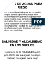 Calidad de aguas para riego: salinidad y alcalinidad