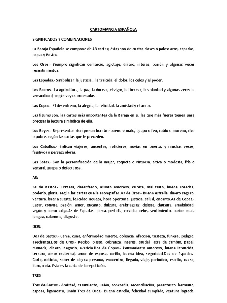 Cartomancia Española PDF Jugando a las cartas Amor