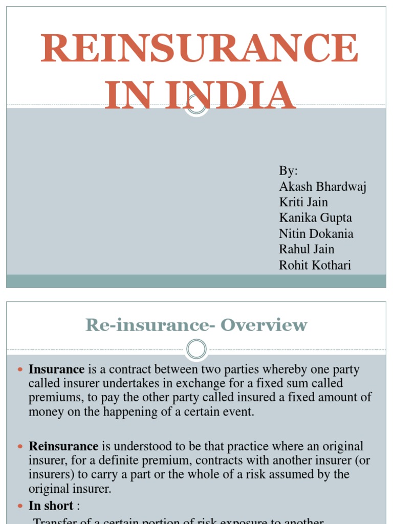 Reinsurance in India (1) Reinsurance Insurance