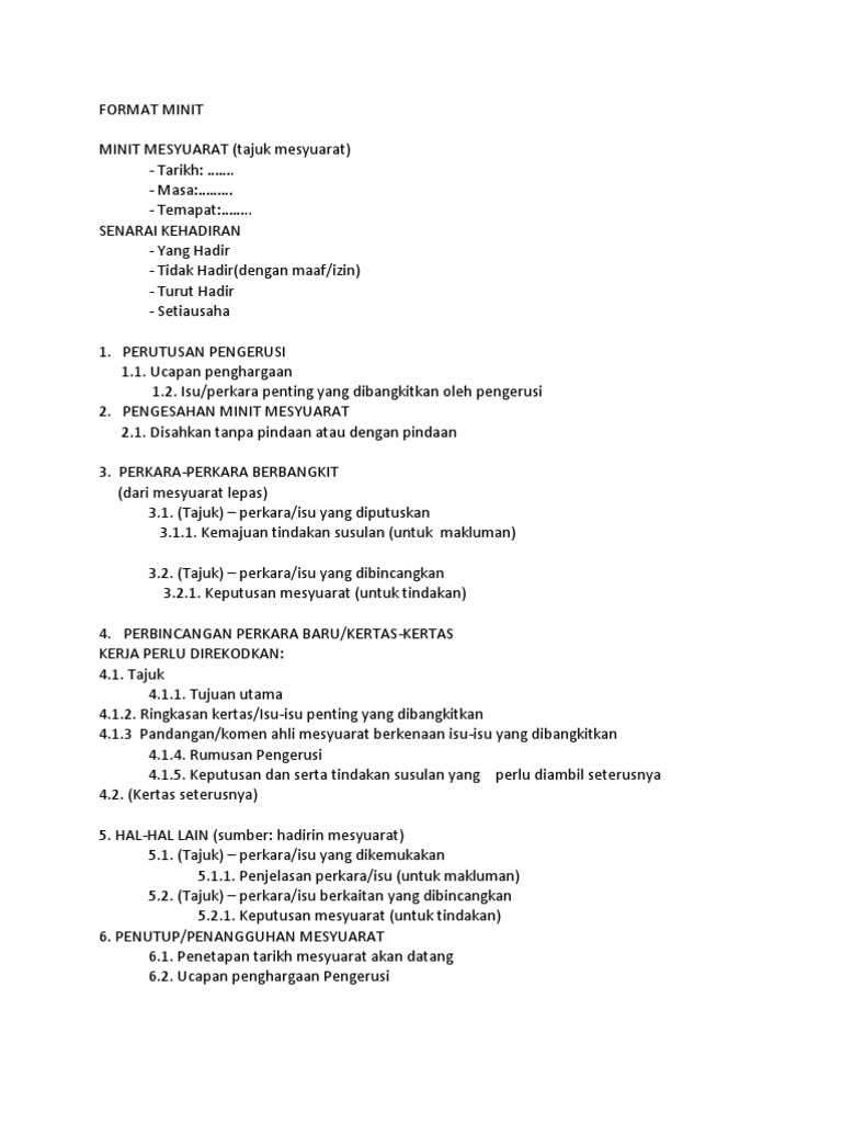 Format Minit Mesy Nota  PDF