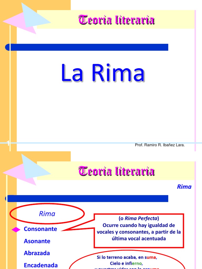 Tipos y Ejemplos de Rima Literaria | PDF | Rima | Fonética