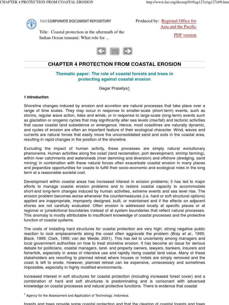 Coastal Erosion and Forest Protection Strategies | PDF | Coast | Beach