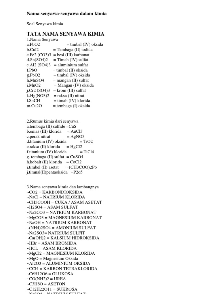 Nama Senyawa