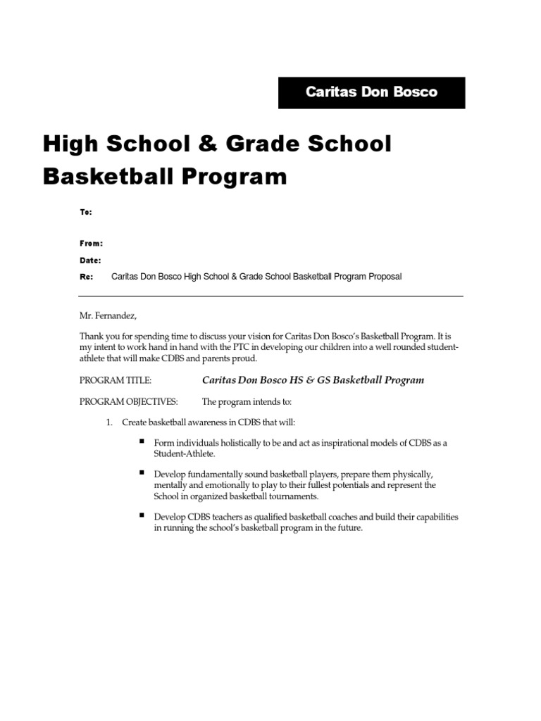 grade invitation letter 5 Learning Proposal  Teaching Basketball  And Program Sample