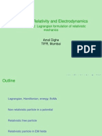 Module II: Relativity and Electrodynamics: Lectures 9-10: Lagrangian Formulation of Relativistic Mechanics