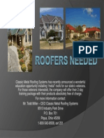 Roofers Needed