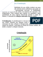 Balanço de Massa e Energia: Solubilidade, Saturação e Cristalização