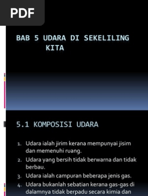 Bab 5 Udara Di Sekeliling Kita Pdf