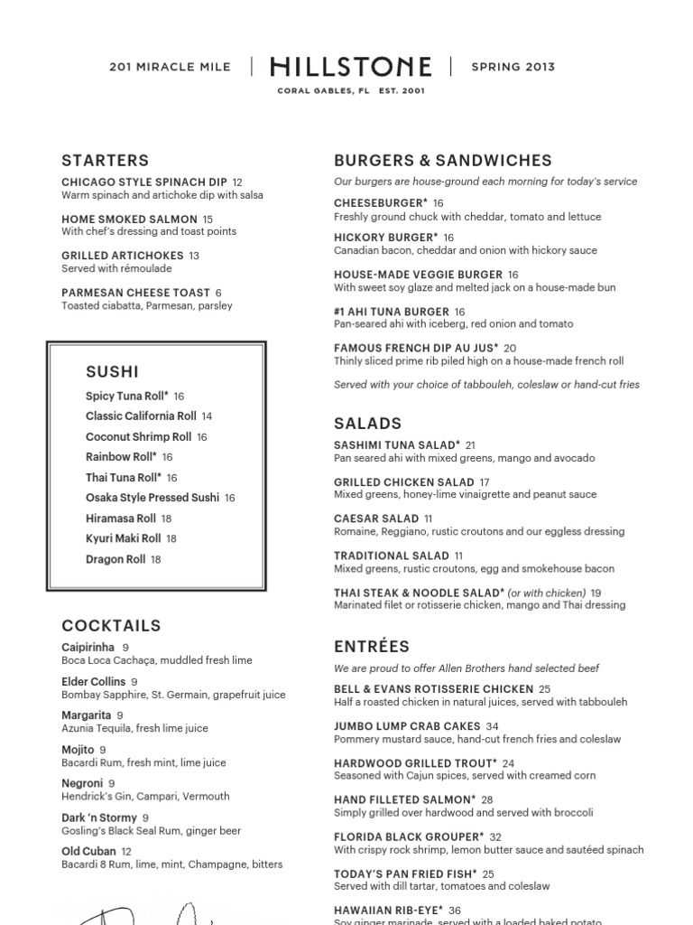 Hillstone Coral Gables Salad Hamburgers