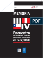 Memoria III y IV Encuentro de Directores, Editores y Medios de Comunicación de Perú y Chile