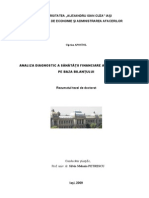 Analiza Diagnostic A Sănătăţii Financiare A Întreprinderii Pe Baza Bilanţului