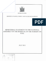 Ministerial Statement on the Removal of the Fuel Subsidy