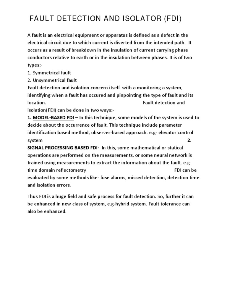 Electrical Fault Detection Guide | PDF