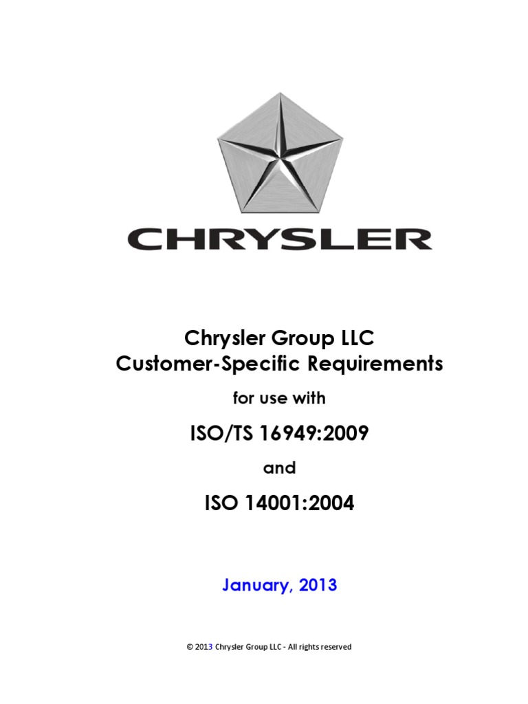 Chrysler CustomerSpecific Requirements JAN 2013 PDF