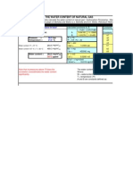 Quickly Calculate The Water Content of Natural Gas: Only Change Numbers in Blue!